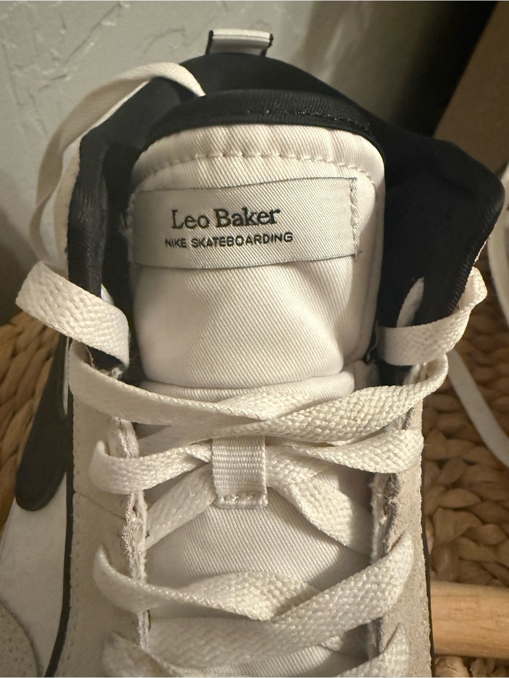 Nike Cream and Black Mid-Top Athletic Sneakers - Picture 2 of 5